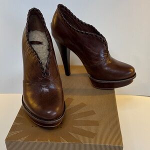 UGG Dark Brown Leather Women's Heels